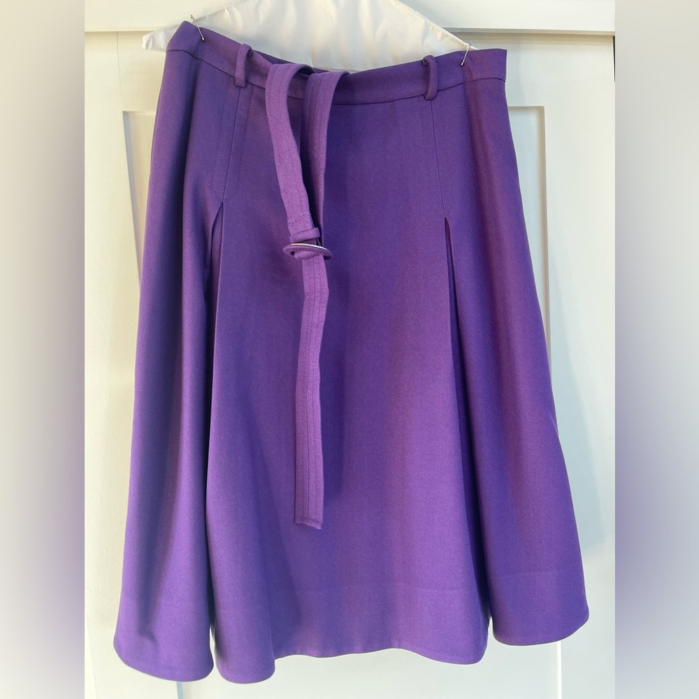 Flowy Wool Funky Purple Skirt with Belt